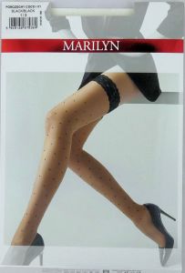 Marilyn COCO I01 R1/2 pończochy kropeczki visone